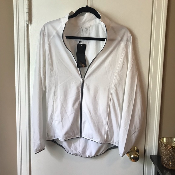 Adidas Essentials Full-Zip Wind Jacket White New - Picture 3 of 8